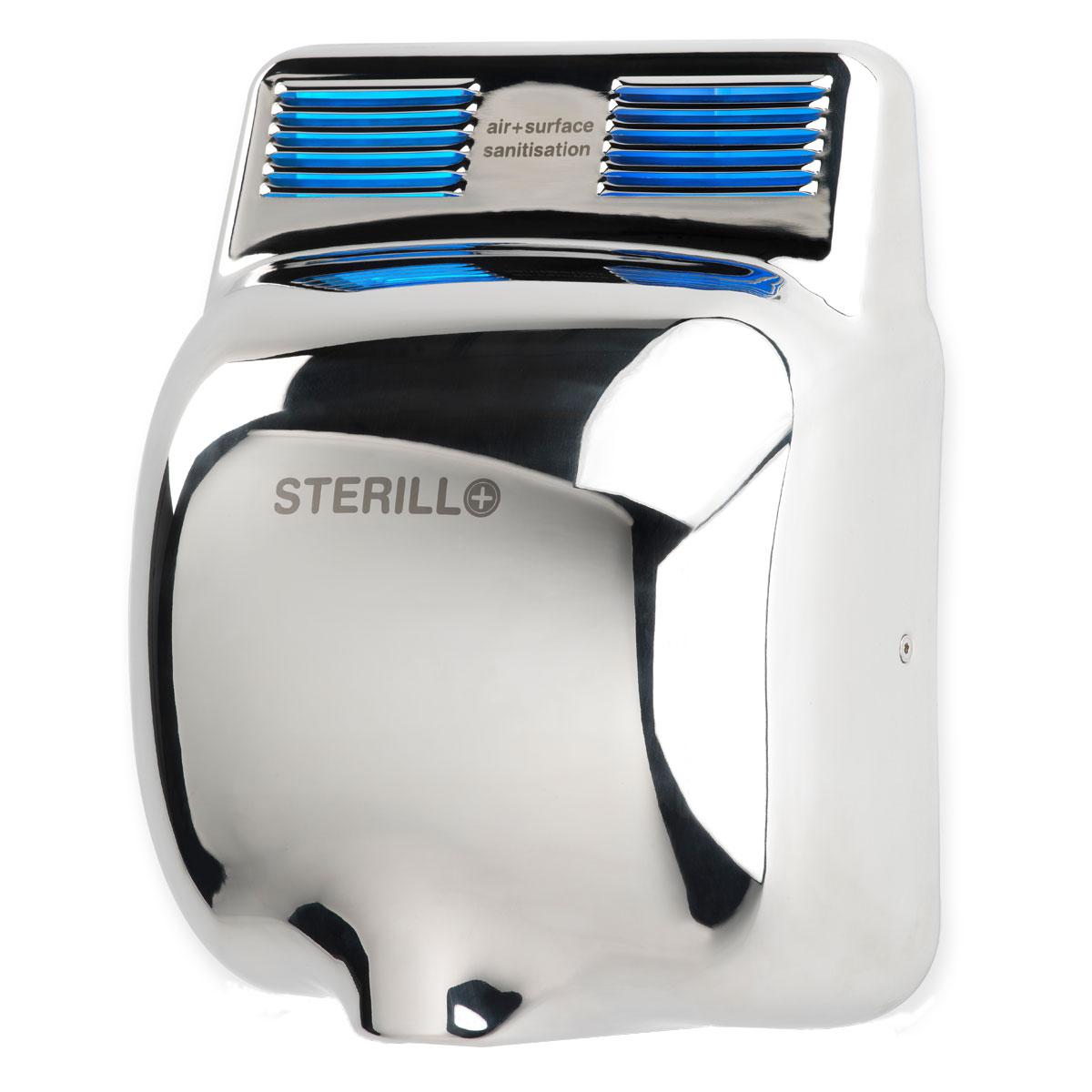 Sterillo Duo commercial hand dryer in stainless steel
